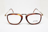 TRUSSARDI ACTION squared- rectangular matte silver outstanding browline vintage eyeglasses frames, NOS 1990s