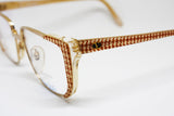 Vtg 70s Valentino Garavani rhomboidal sheet pattern  golden frame, unique hype eyewear made in Italy, Nos vintage