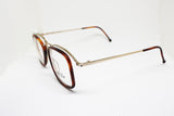 TRUSSARDI ACTION squared- rectangular matte silver outstanding browline vintage eyeglasses frames, NOS 1990s