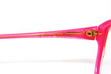 Neon Pink Silvano Naldoni vintage hand made in Italy translucent double layered Cat eye eyeglasses, NOS 1970s