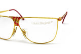 Laura Biagiotti mod. V 90 shiny gold & design pattern , Flat top unisex eyewear, Hype and colorfull