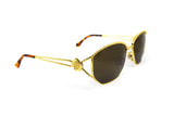 Sunglasses FENDI mod. SL 7023 oversize sunnies , shiny golden and tortoise big Fendi logo , NOS 1980s deadstock