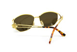 Sunglasses FENDI mod. SL 7023 oversize sunnies , shiny golden and tortoise big Fendi logo , NOS 1980s deadstock