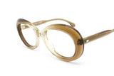 Vintage 1960s Butterfly frame acetate and metal // vintage 60s cellulose glasses brown & clear semitransparent