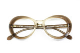 Vintage 1960s Butterfly frame acetate and metal // vintage 60s cellulose glasses brown & clear semitransparent