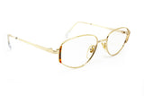 Little oval eyeglasses womens FIELMANN mod. swn 17 tr adorned pattern frame , sunglow gold colour // unconventionally chic
