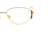 Little oval eyeglasses womens FIELMANN mod. swn 17 tr adorned pattern frame , sunglow gold colour // unconventionally chic