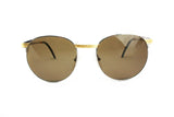 STING round pantos golden & silver finely carved , gray marble temple tips NOS 1980s sunglasses