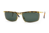 Wayfarer renewal golden & dappled STING mod. 643 with black minutiae, vintage sunglasses made in Italy, NOS deadstock