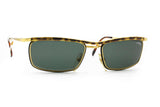 Wayfarer renewal golden & dappled STING mod. 643 with black minutiae, vintage sunglasses made in Italy, NOS deadstock