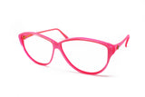 Neon Pink Silvano Naldoni vintage hand made in Italy translucent double layered Cat eye eyeglasses, NOS 1970s