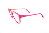 Neon Pink Silvano Naldoni vintage hand made in Italy translucent double layered Cat eye eyeglasses, NOS 1970s