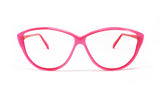Neon Pink Silvano Naldoni vintage hand made in Italy translucent double layered Cat eye eyeglasses, NOS 1970s