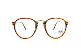 Deadstock Round Pantos havana tortoise & pale golden LUXOTTICA mod. 3097, oval drop frame for prescriptive or sunglasses // deadstock 80s