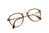 Deadstock Round Pantos havana tortoise & pale golden LUXOTTICA mod. 3097, oval drop frame for prescriptive or sunglasses // deadstock 80s
