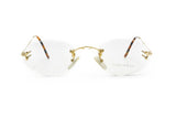 Womens vintage eyeglasses frame Drop Shape rimless COLUMBUS mod. M206 Gold & Havana, Superb and Hype eyewear // NOS 1980s