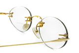 Womens vintage eyeglasses frame Drop Shape rimless COLUMBUS mod. M206 Gold & Havana, Superb and Hype eyewear // NOS 1980s