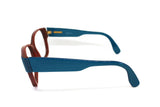 Wayfarer MISSONI mod. M 142 S brown ethnic and bright azure arms , Eyeglasses frame // Sunglasses structure, Vintage 80s made in Italy