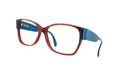 Wayfarer MISSONI mod. M 142 S brown ethnic and bright azure arms , Eyeglasses frame // Sunglasses structure, Vintage 80s made in Italy