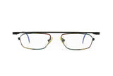 Unique designer eyeglasses FREESTYLE by ARGENTA mod. 749 , black & raibow details, rare and dope// NOS 80s Deadstock