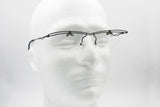 Modern design flat top rimless frame ocean blue & silver // Uncommon and hype eyewear full lightweight metal // vintage circa 1980s
