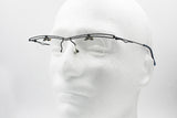 Modern design flat top rimless frame ocean blue & silver // Uncommon and hype eyewear full lightweight metal // vintage circa 1980s