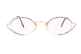 Designer modern eyewear GMC by Trend Company, oval adroned reading glasses // rose gold and red hand painted detial, Vintage 1970s