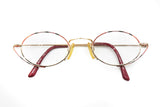 Designer modern eyewear GMC by Trend Company, oval adroned reading glasses // rose gold and red hand painted detial, Vintage 1970s
