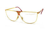 Laura Biagiotti mod. V 90 shiny gold & design pattern , Flat top unisex eyewear, Hype and colorfull