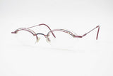Modern design eyewear eyeglasses Pink metallized // Space age flat top glasses eyeglasses octagonal lenses // VTG 1980s unique half rimmed
