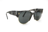 Luciano Soprani sunglasses round pantos marble effect slightely glittered ,vintage 1980s sunglasses hand made in Italy, New Old Stock