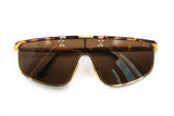 Wrapping mask sunglasses STING by AK mod. 642 col. 05 golden e dappled brown semireflective // vintage rare sunglasses New Old Stock