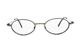 Oval eyewear frame silver & black aged NIGURA mod. NC 120 // oval stretched frame vintage 1980s, metal frame