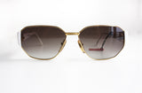 Stylish look sunglasses made in France CHARLES JOURDAN , white pearl & gold faded lenses , hype and cool womens sunglasses NOS with tag