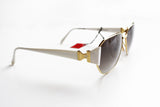 Stylish look sunglasses made in France CHARLES JOURDAN , white pearl & gold faded lenses , hype and cool womens sunglasses NOS with tag