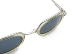 Sunglasses Nouvelle vague mod. Syria cellulose inserts round lenses, silver metallized // retro oval sunglasses made in Italy // Dead Stock