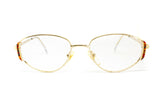 Little oval eyeglasses womens FIELMANN mod. swn 17 tr adorned pattern frame , sunglow gold colour // unconventionally chic