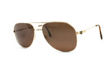 Luxury and Rare Aviator sunglasses John Player Special mod. JPS 210 golden plated 22K // 80s mens sunglasses brown lenses , New Old stock