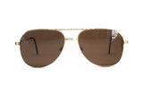 Luxury and Rare Aviator sunglasses John Player Special mod. JPS 210 golden plated 22K // 80s mens sunglasses brown lenses , New Old stock