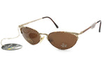 SAFILO sunglasses cat eye golden & dappled brown // Aztec Tribal carved inserts // Vintage 80s dead stock sunglasses