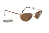 SAFILO sunglasses cat eye golden & dappled brown // Aztec Tribal carved inserts // Vintage 80s dead stock sunglasses