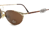 SAFILO sunglasses cat eye golden & dappled brown // Aztec Tribal carved inserts // Vintage 80s dead stock sunglasses