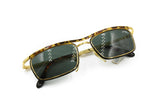 Wayfarer renewal golden & dappled STING mod. 643 with black minutiae, vintage sunglasses made in Italy, NOS deadstock