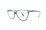 Lanvin Paris mod. OL 628 Cat eye frame acetate and metal // azure & black asymmetric front // High luxury and fashion ladies eyewear // NOS