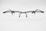 Modern design flat top rimless frame ocean blue & silver // Uncommon and hype eyewear full lightweight metal // vintage circa 1980s