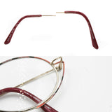 Designer modern eyewear GMC by Trend Company, oval adroned reading glasses // rose gold and red hand painted detial, Vintage 1970s