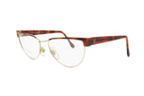 Laura Biagiotti cat eye half lunettes in Pale golden and Brown colours // Fashion woman eyeglasses // NOS