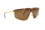 Wrapping mask sunglasses STING by AK mod. 642 col. 05 golden e dappled brown semireflective // vintage rare sunglasses New Old Stock