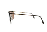 Vintage deadstock mask sunglasses mono lens LUXOTTICA mod. 7078 , dappled brown metal structure // Hip Hop sunglasses brown lens // NOS
