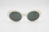 Les Copains oversize round sunglasses white acetate with silver logo // Ladies woman sunglasses // NOS 1980s
